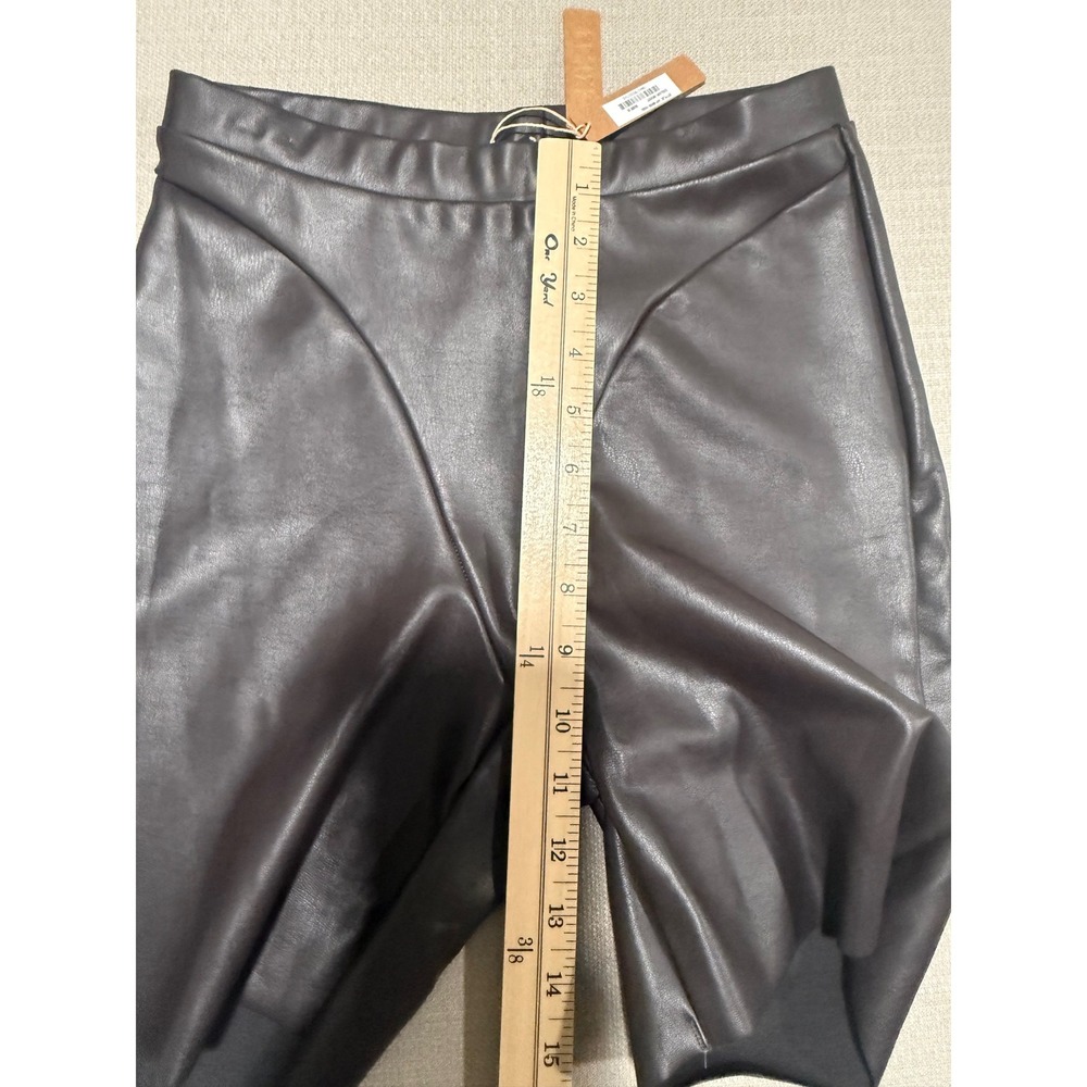 SKIMS Faux Leather Bike Shorts Soot Brown High Waisted Small Athleisure 90s - Picture 6 of 8